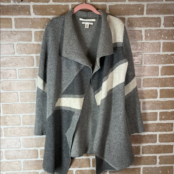 Max Studio Sweaters - Max Studio 2 Ply Cashmere Cardigan Womens Grey Open Front Sweater Size M *flaw